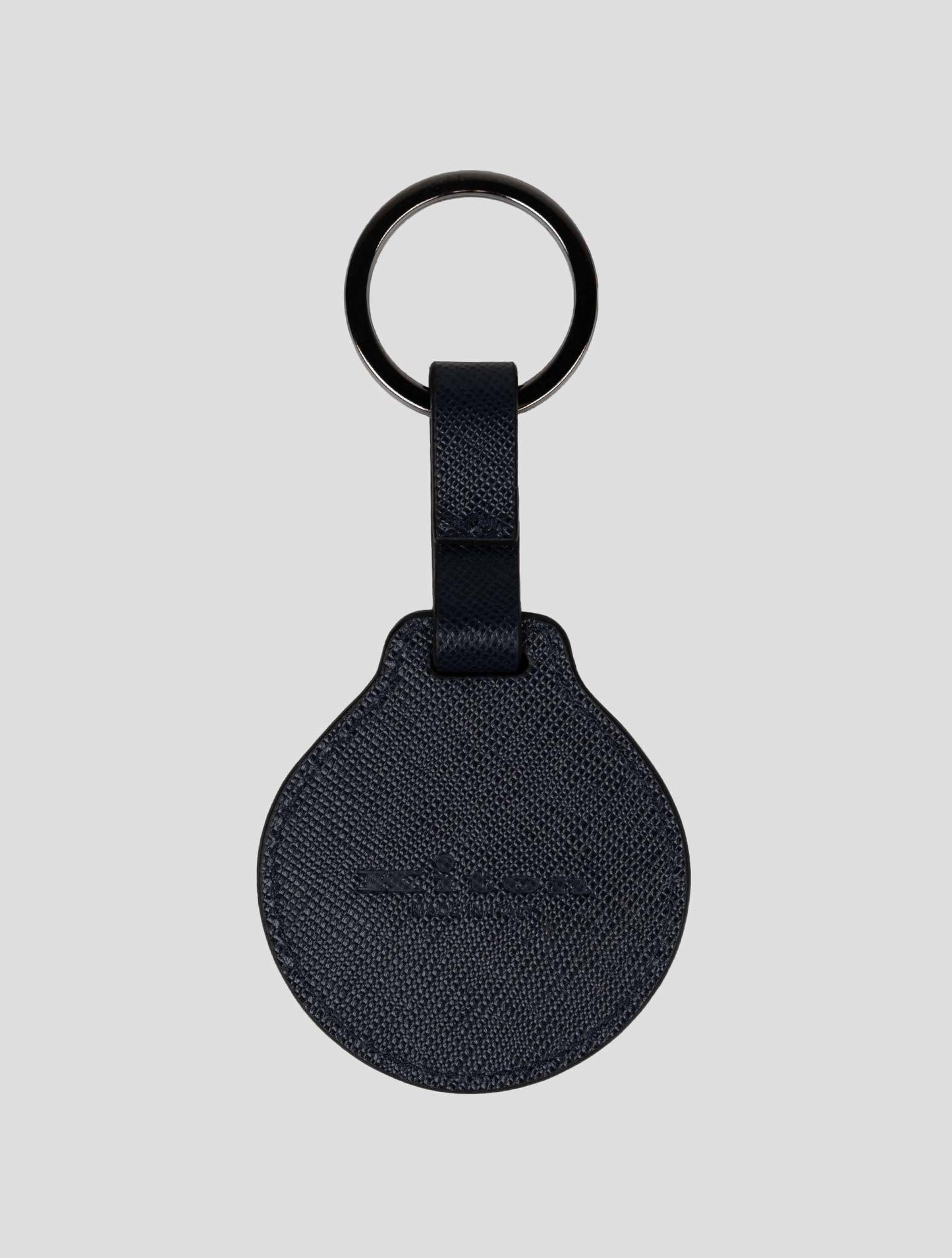 Kiton Dark Blue Leather Keychain