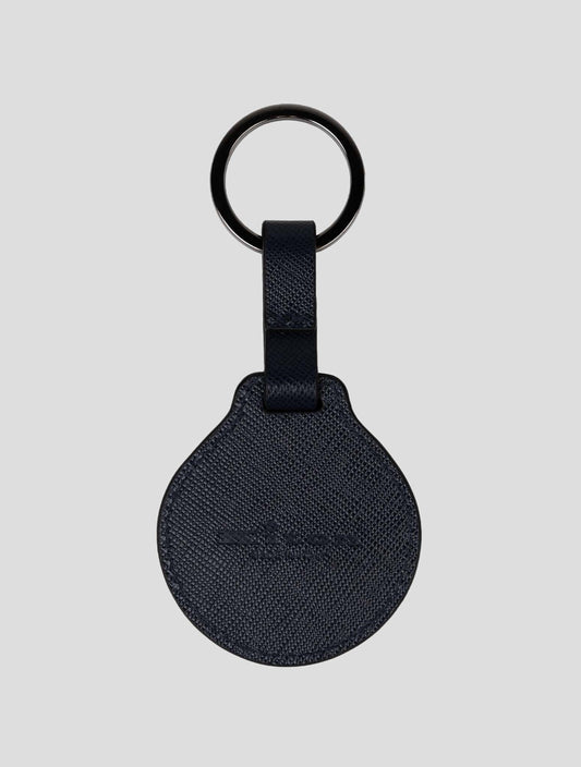 Kiton Dark Blue Leather Keychain