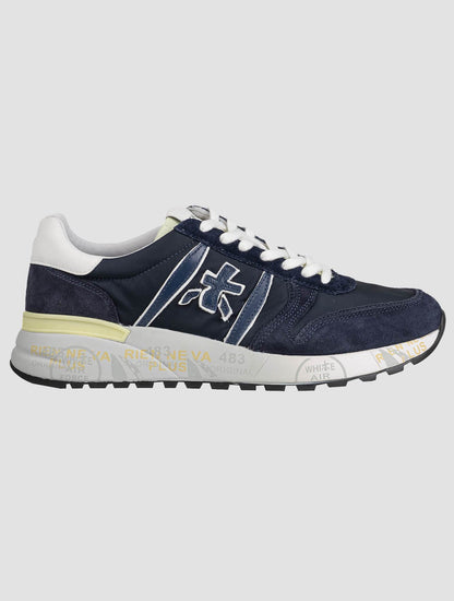 Premiata Blue Leather Suede Pa Sneakers