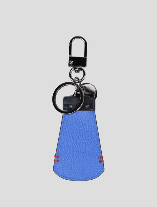 Kiton Light Blue Leather Keychain