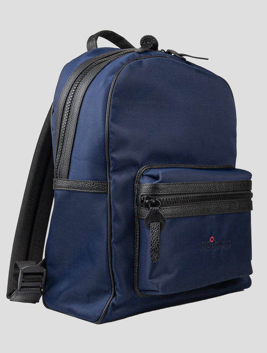 Kiton blue backpack with sleek design, adjustable straps, and elegant finish, perfect for business casual wear.