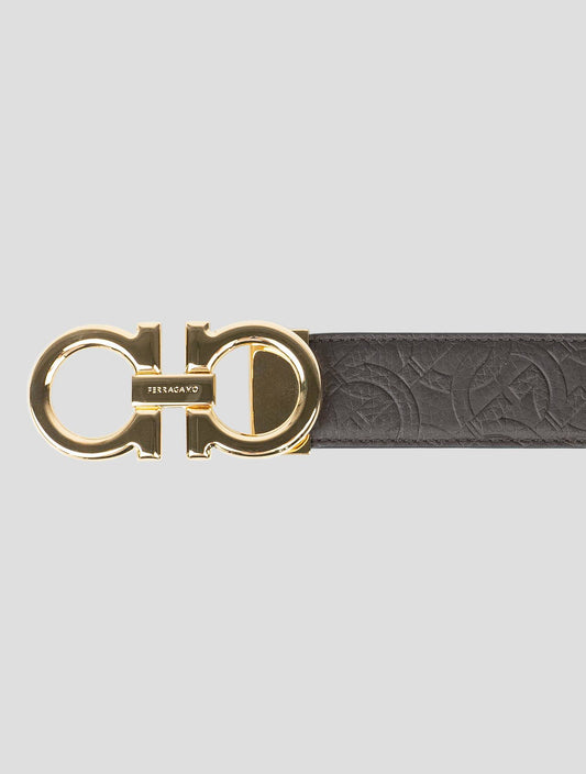 Ferragamo Wendbarer schwarzbrauner Ledergürtel – italienischer Luxus