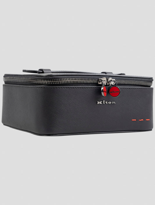 Kiton Black Leather Jewelry Box