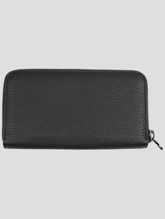 Kiton Black Leather Deer Wallet