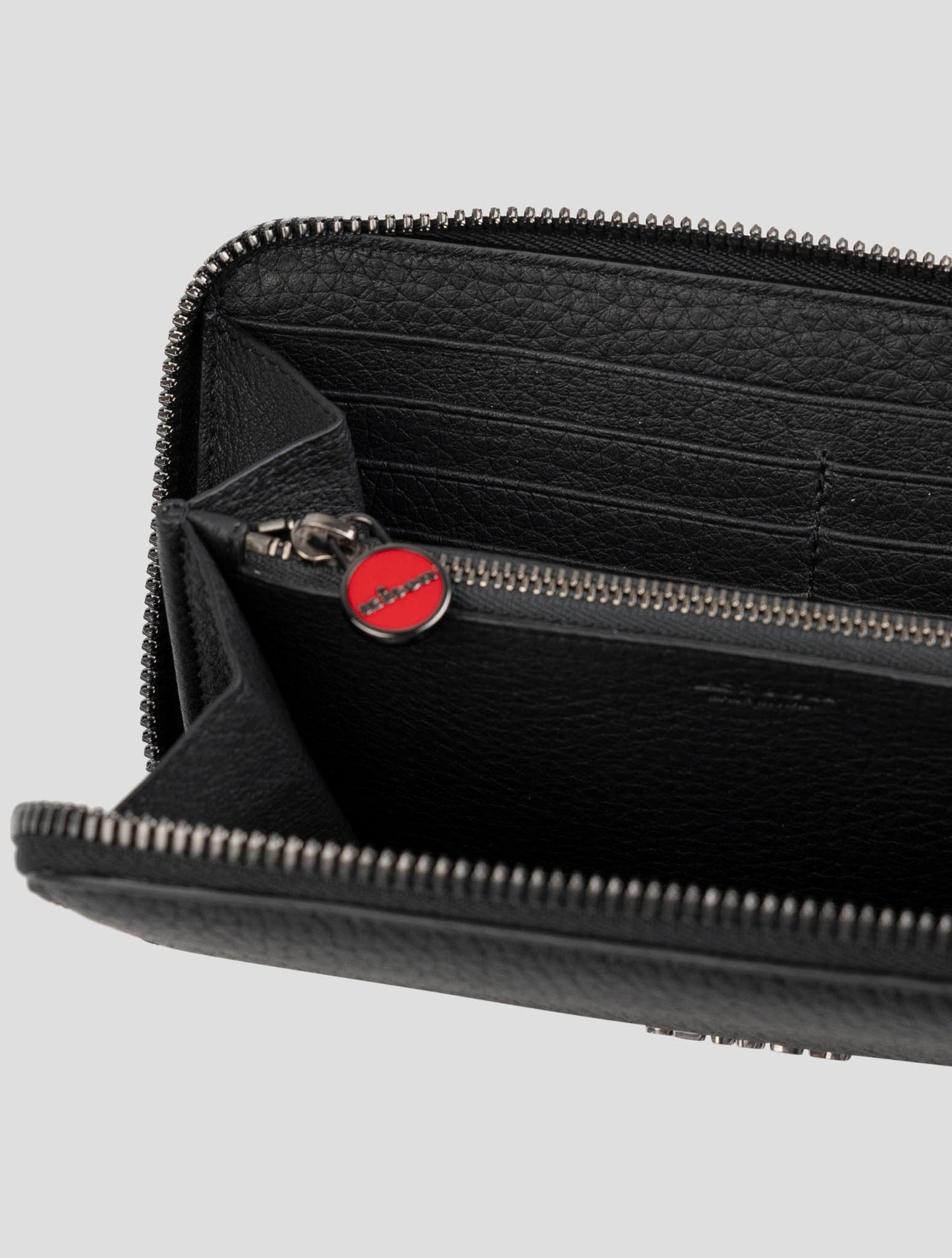 Kiton Black Leather Deer Wallet