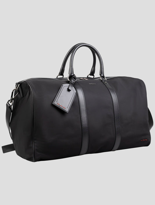 Kiton Black Pa Pc Leather Travel Bag