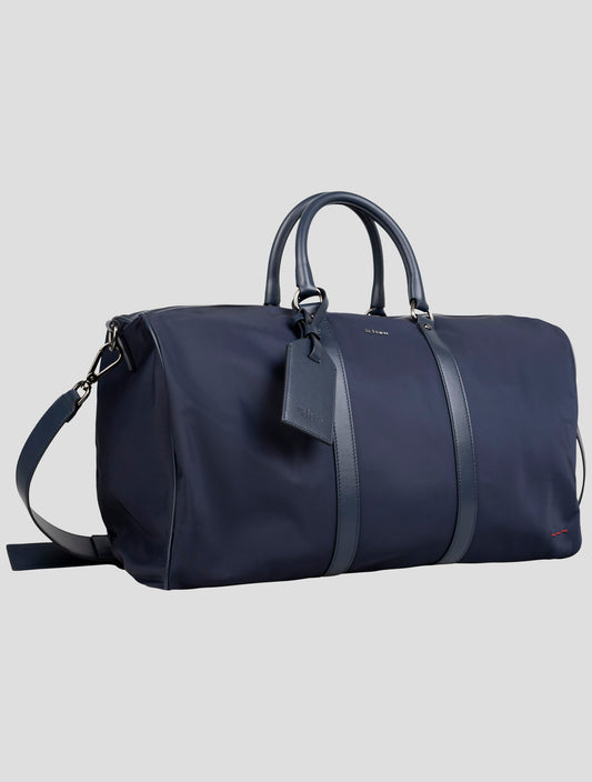 Kiton Blue Pa Pc Leather Travel Bag