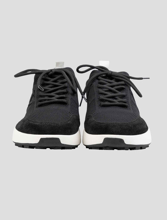 Kiton Black Cotton Ea Leather Sneakers