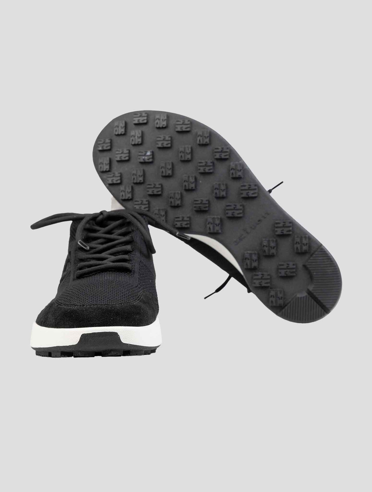 Kiton Black Cotton Ea Leather Sneakers