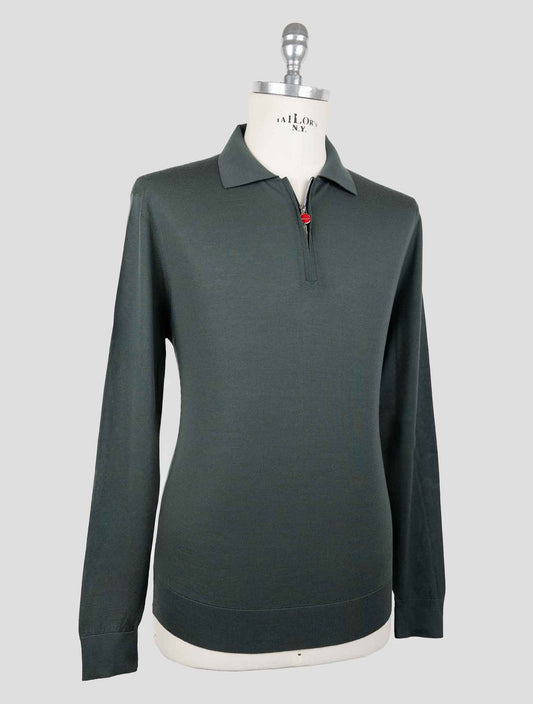 Kiton Green Wool 14 Micron Sweater Polo