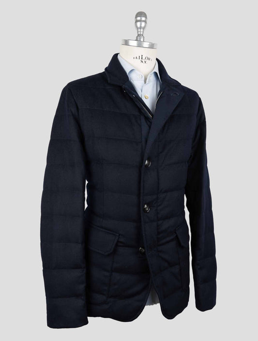 Kiton Blue Navy Cashmere Ea Coat
