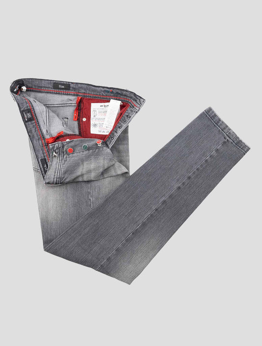 Kiton Gray Cotton Ea Jeans