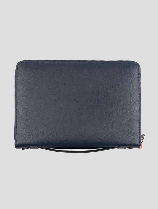 Kiton Blue Leather Document Holder