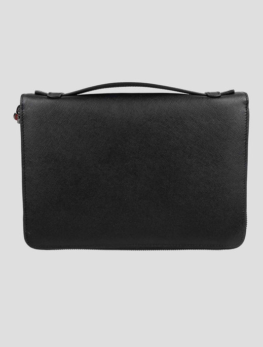 Kiton Black Leather Document Holder