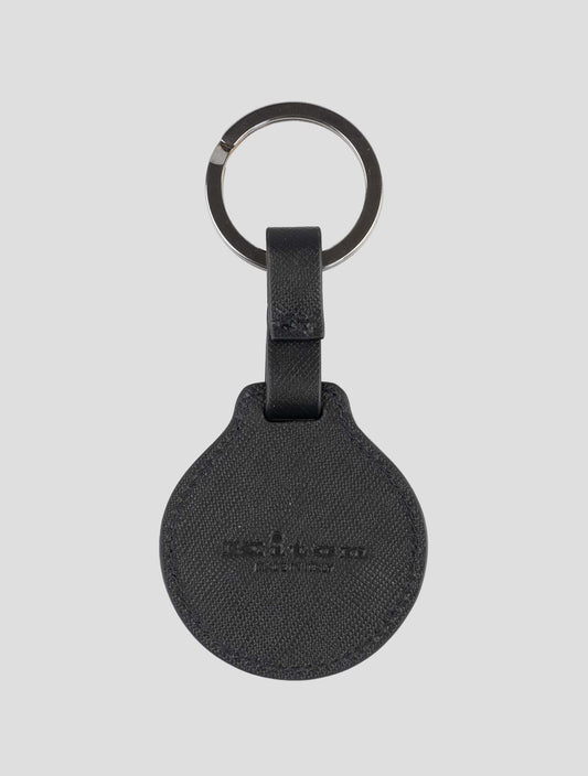 Kiton Black Leather Keychain