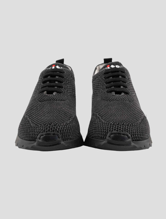 Kiton Black Cotton Pa Sneakers