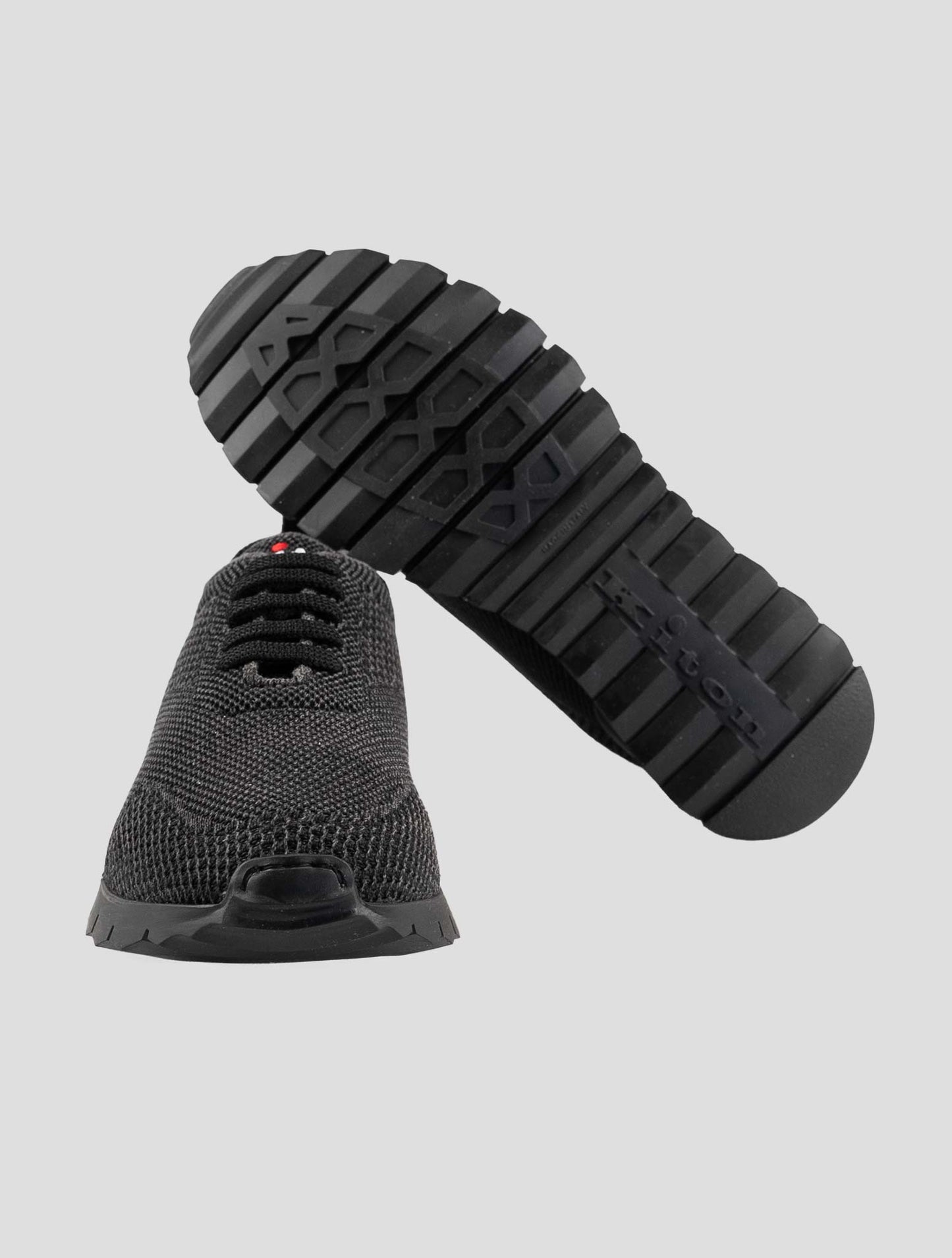 Kiton Black Cotton Pa Sneakers