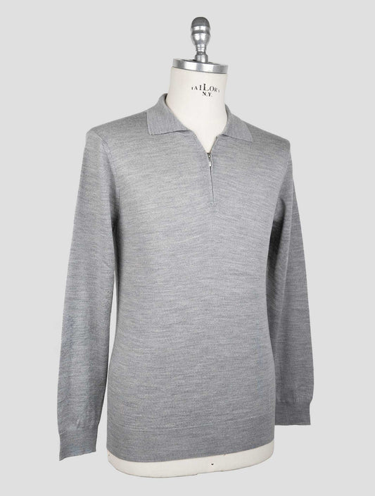 Marco Pescarolo Gray Virgin Wool Sweater Polo