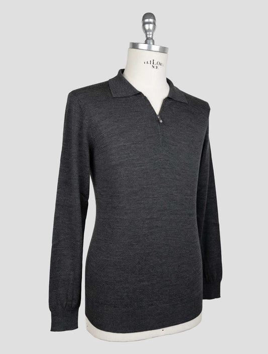 Marco Pescarolo Dark Gray Virgin Wool Sweater Polo