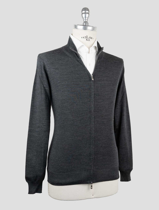Marco Pescarolo Gray Virgin Wool Sweater Full Zip