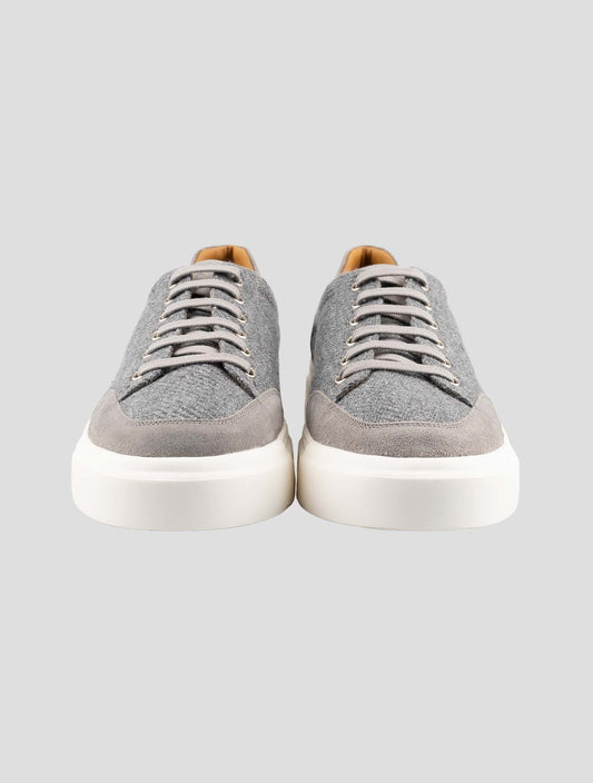 Kiton Gray Cashmere Virgin Wool Silk Linen Sneakers