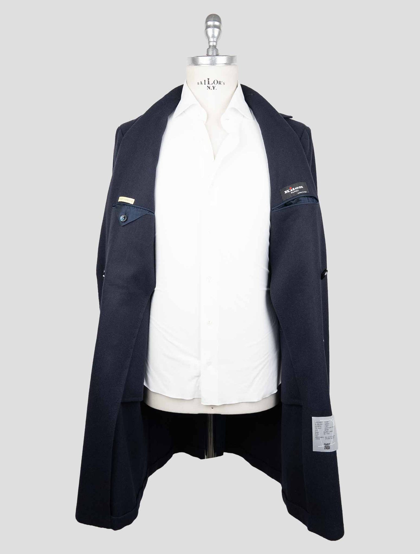 Kiton Blue Cashmere Overcoat