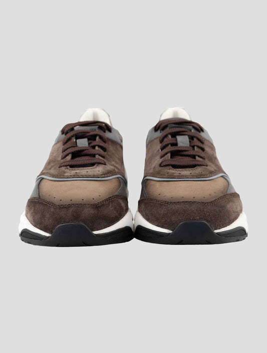 Santoni Multicolor Leather Suede Sneakers