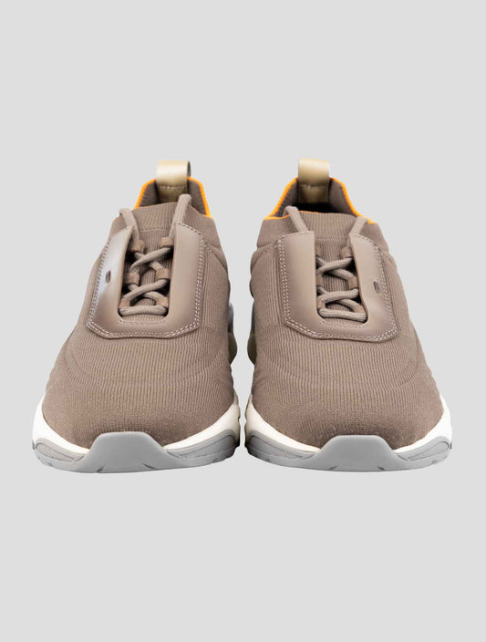 Santoni Brown Nylon Sneakers