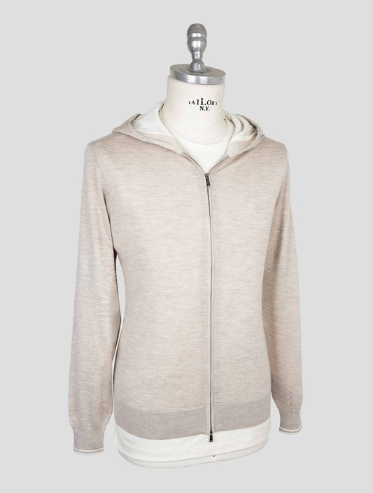 Fioroni Beige Cashmere Silk Sweater Full Zip