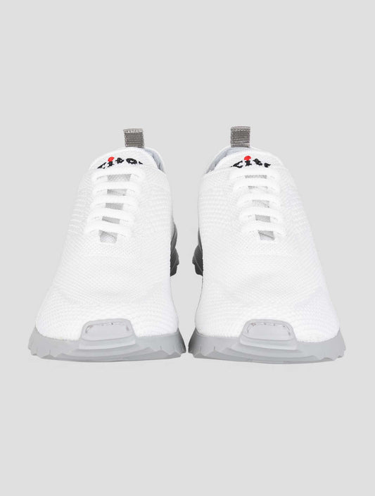 Kiton White Cotton Ea Sneakers