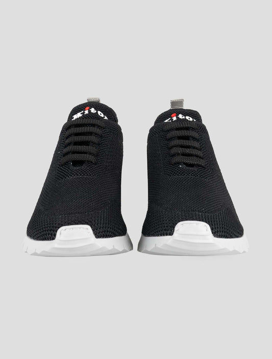 Kiton Black Cotton Ea Sneakers