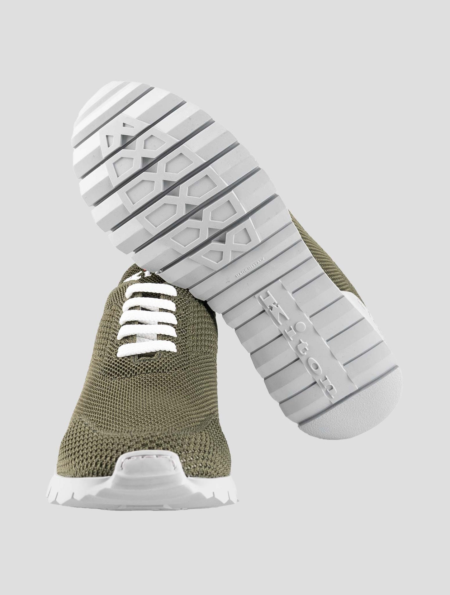 Kiton Green Cotton Ea Sneakers