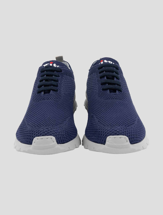 Kiton Blue Cotton Ea Sneakers