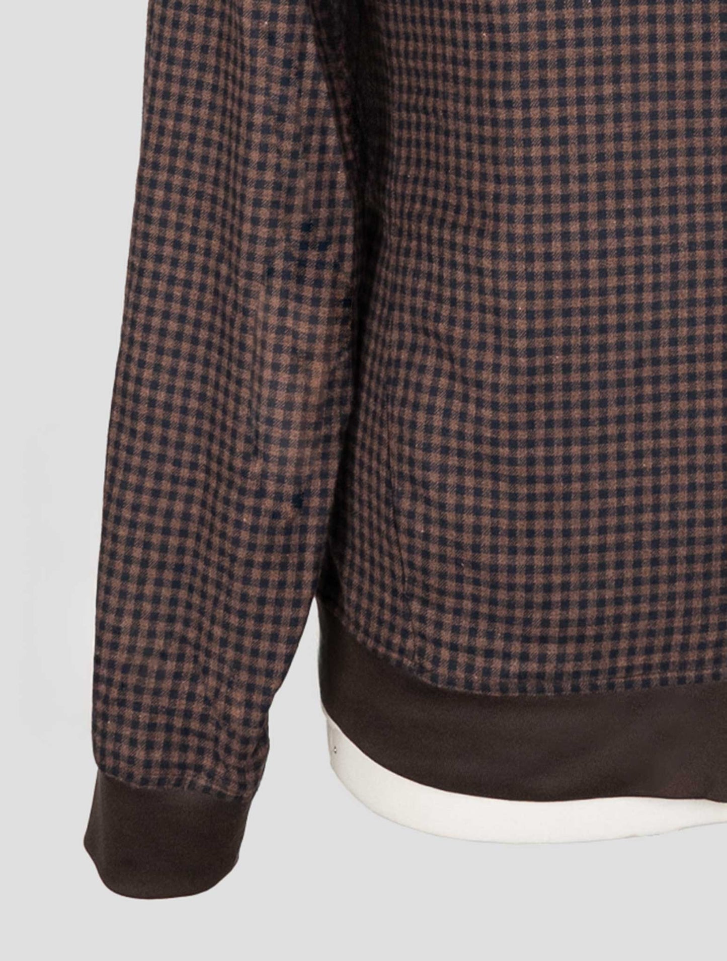 Kiton Brown Blue Cotton Ea Coat B-ONE