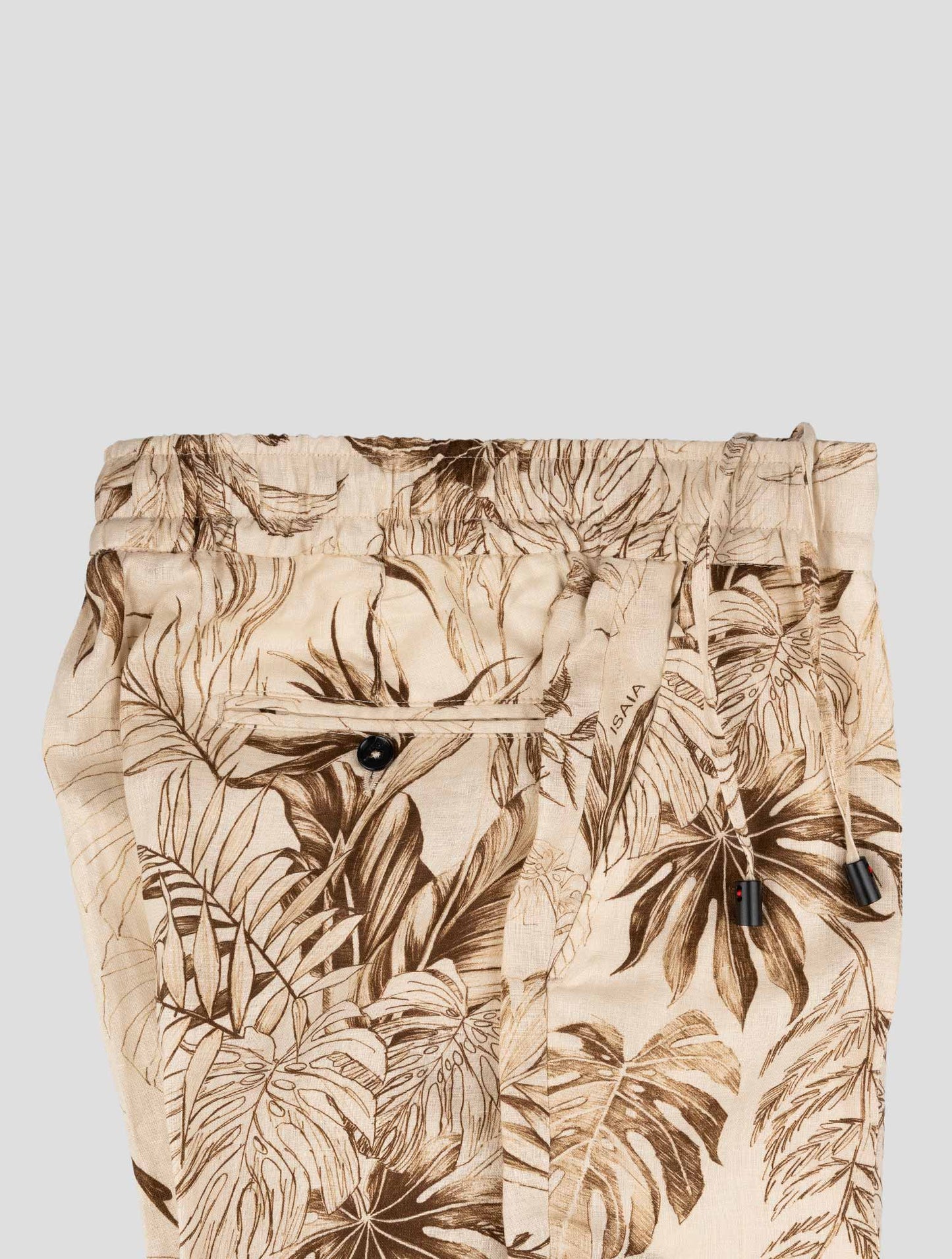 Isaia Brown Linen Pants