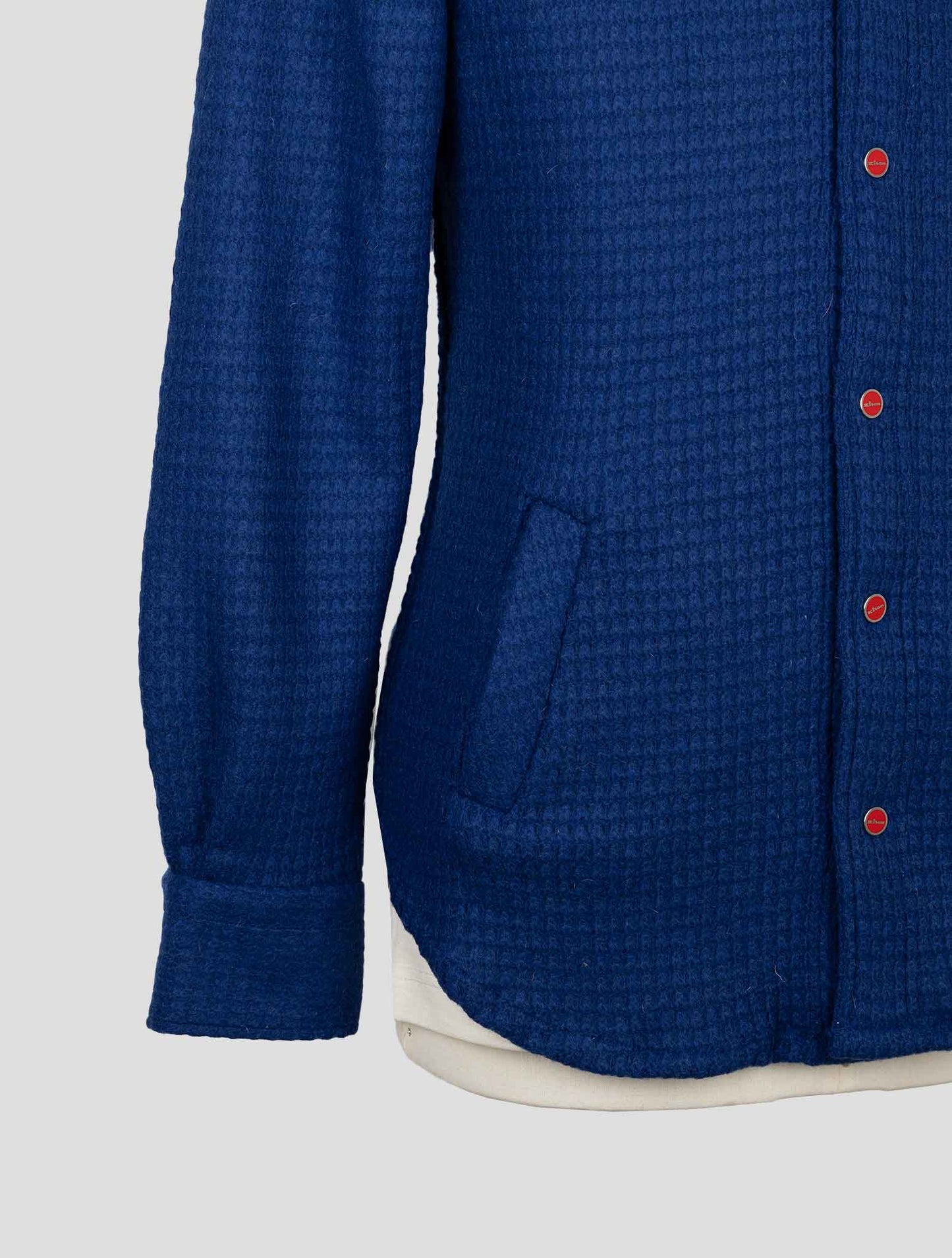 Kiton Blue Wool Pa Shirt Mariano