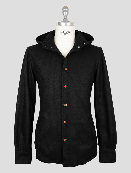 Kiton Black Wool Pa Shirt Mariano