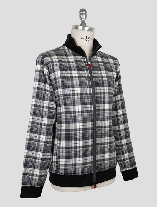 Kiton White Black Cotton Ea Coat B-One