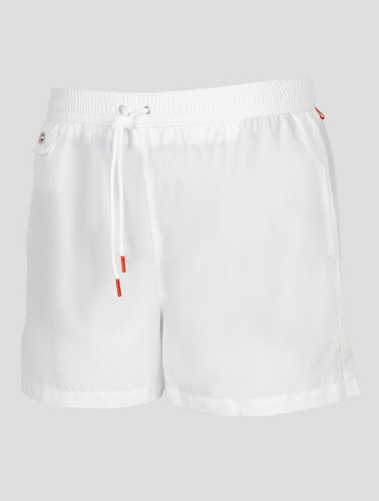 Kiton White Pl Swim Trunk