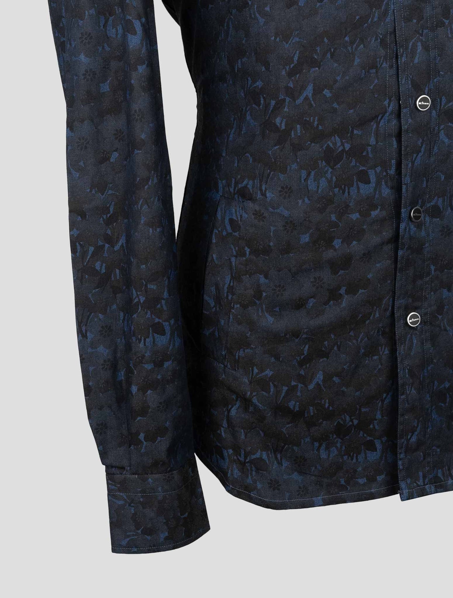 Kiton Blue Cotton Shirt Mariano