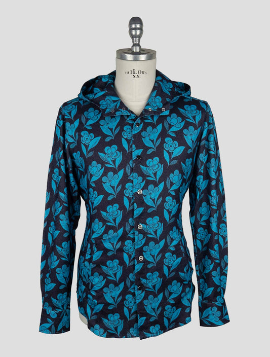 Kiton Blue Cotton Shirt Mariano
