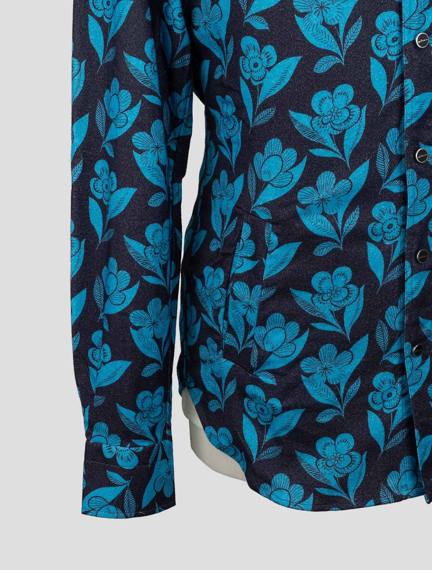 Kiton Blue Cotton Shirt Mariano