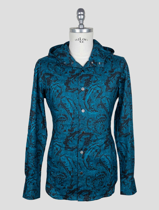 Kiton Blue Cotton Shirt Mariano