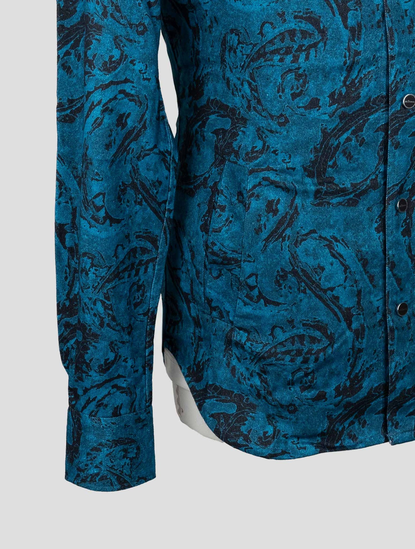 Kiton Blue Cotton Shirt Mariano