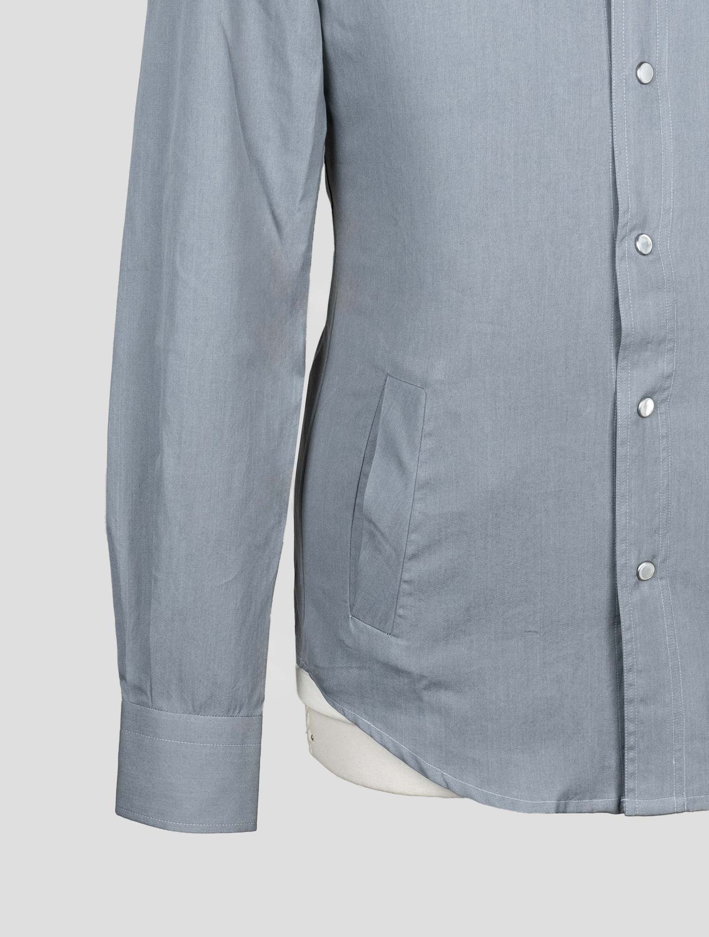 Kiton Gray Cotton Shirt Mariano