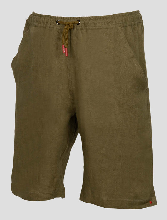 Kiton Green Linen Short Pants