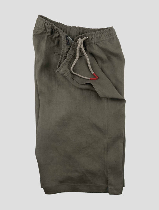 Kiton Taupe Linen Short Pants