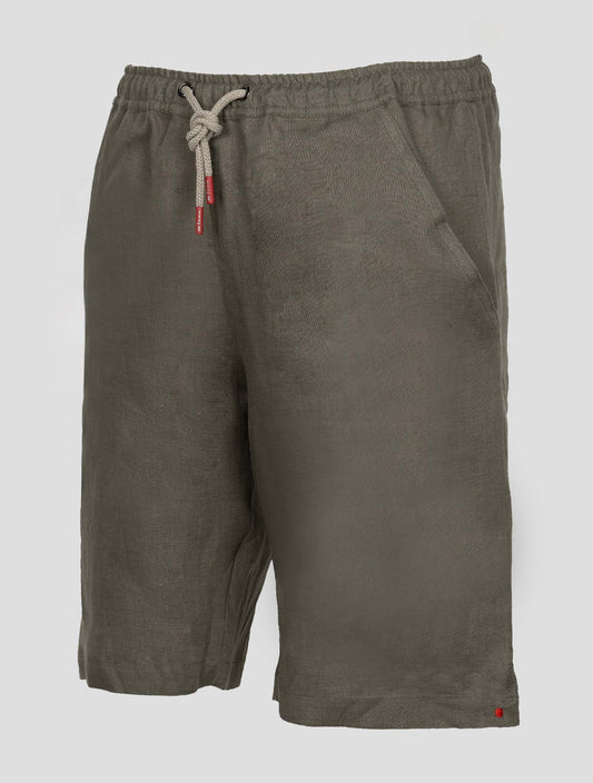 Kiton Taupe Linen Short Pants