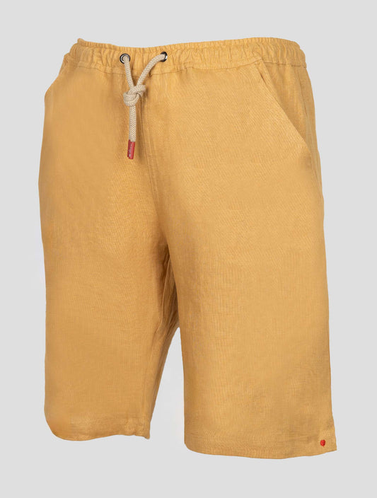 Kiton Yellow Linen Short Pants