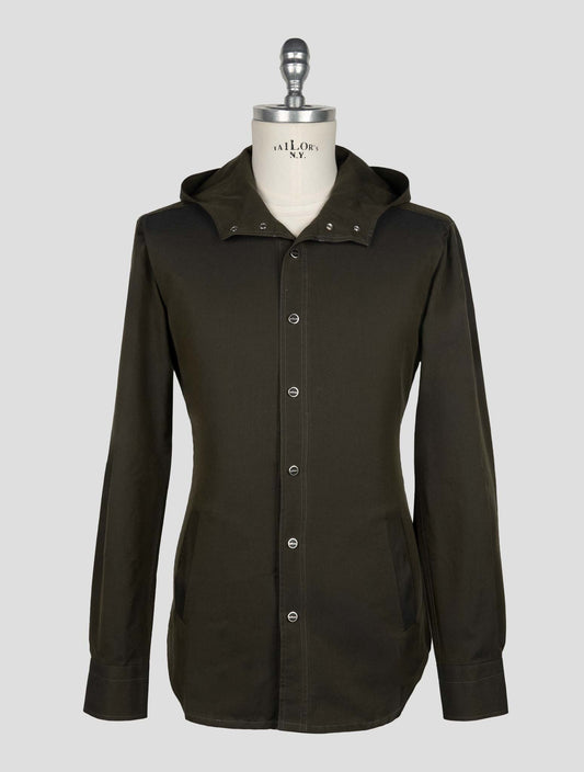 Kiton Dark Green Cotton Shirt Mariano